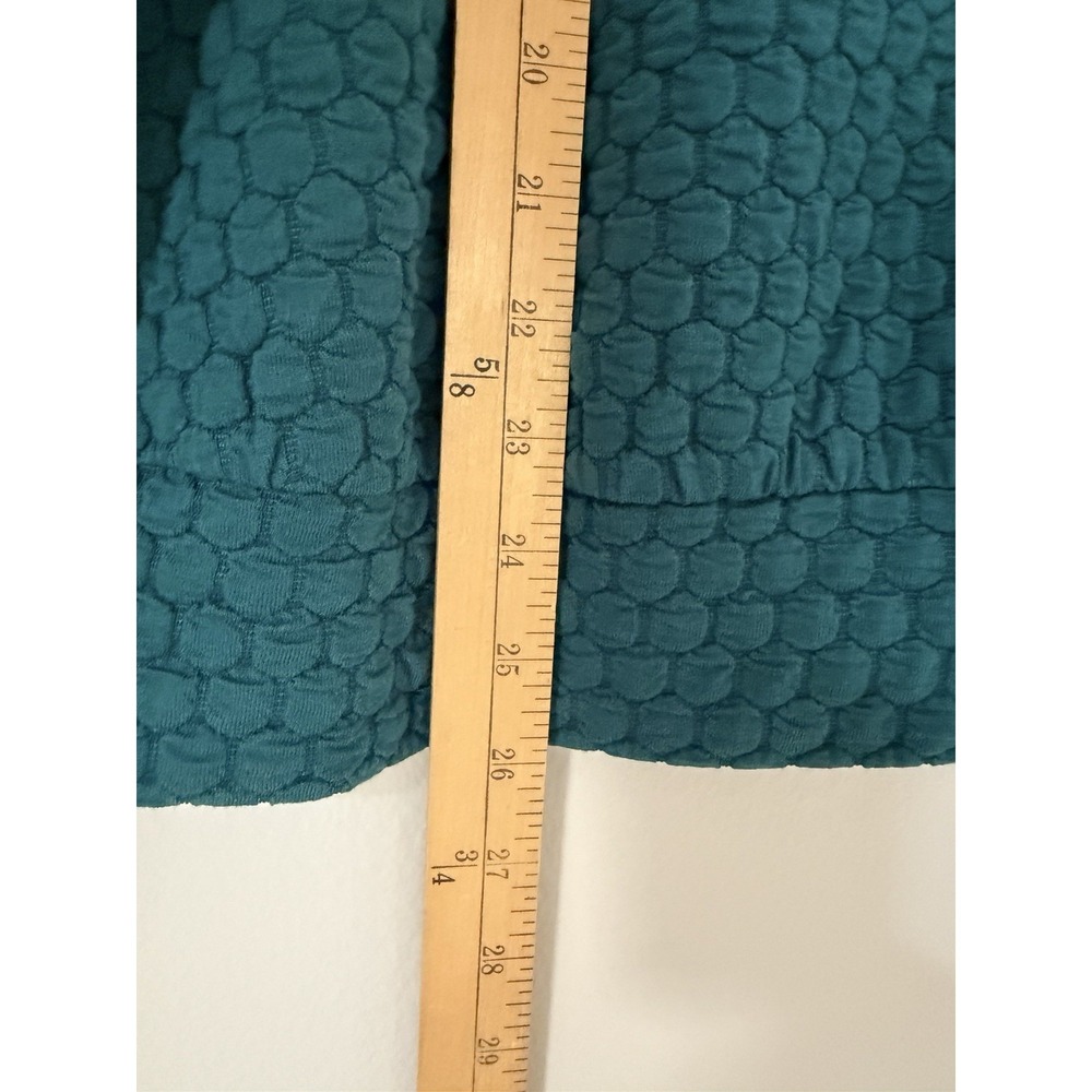 Anthropologie Porridge textured top floral-printed puff sleeves Boho Teal 1X - Picture 8 of 10